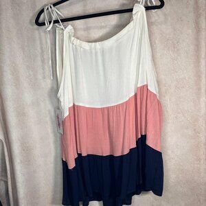 Color Block Tie Strap Tiered Women's NWT Brand New Size 4X Pink Wear